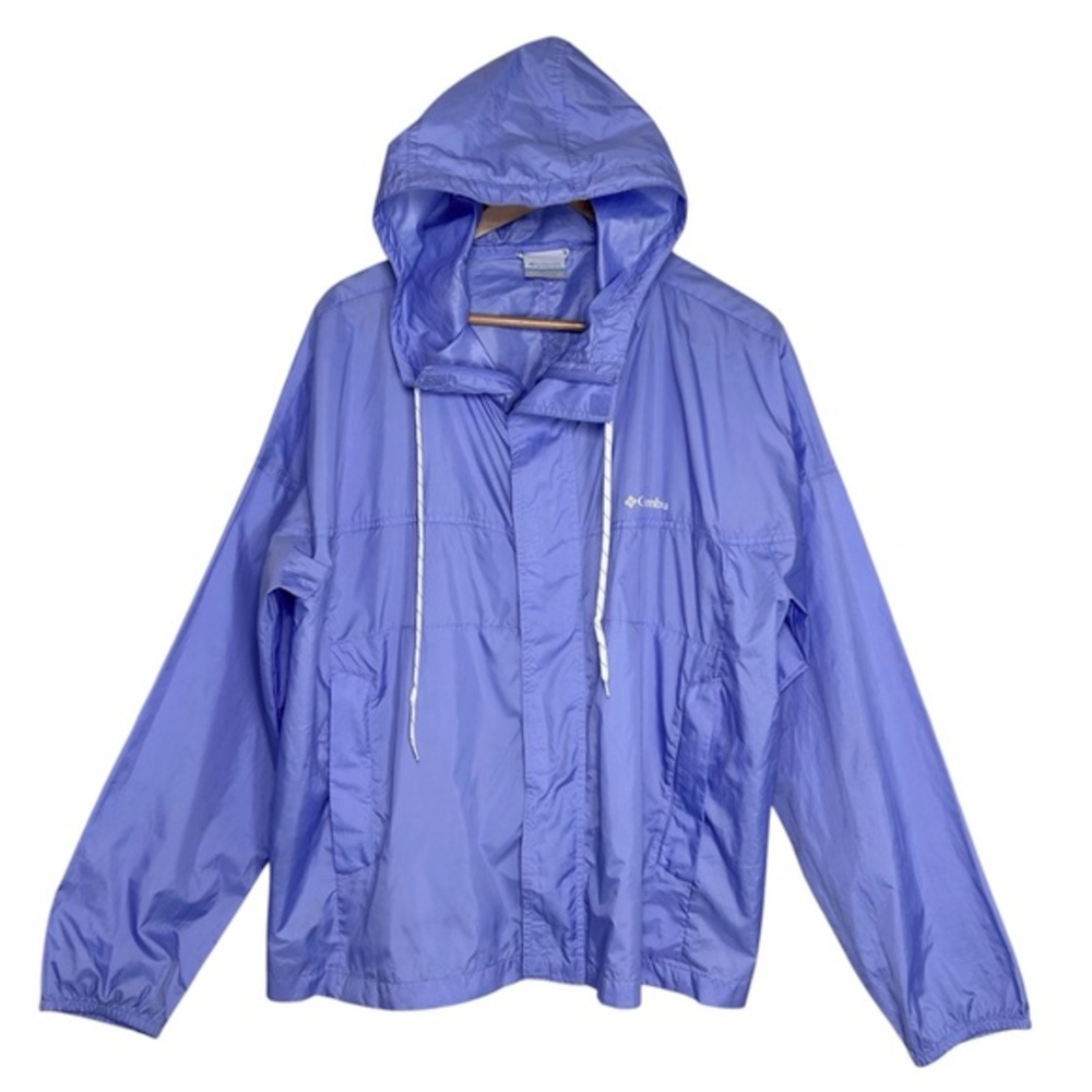 Columbia Flash Challenger Water Repellant Jacket Purple Hoodie Windbreaker 2X